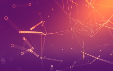 Çokgen alanı düşük Poli koyu arka plan, 3d render