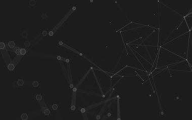 Çokgen alanı düşük Poli koyu arka plan, 3d render
