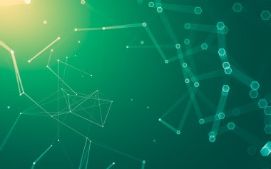 Çokgen alanı düşük Poli koyu arka plan, 3d render