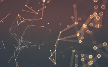 Çokgen alanı düşük Poli koyu arka plan, 3d render