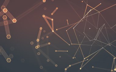 Çokgen alanı düşük Poli koyu arka plan, 3d render