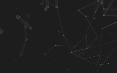 Çokgen alanı düşük Poli koyu arka plan, 3d render