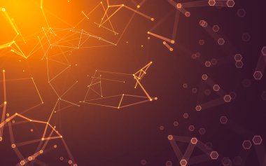 Çokgen alanı düşük Poli koyu arka plan, 3d render