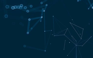 Çokgen alanı düşük Poli koyu arka plan, 3d render