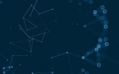 Çokgen alanı düşük Poli koyu arka plan, 3d render