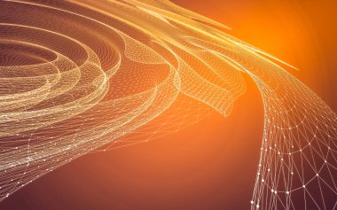 Çokgen alanı düşük Poli koyu arka plan, 3d render