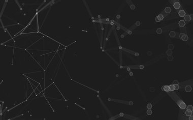 Çokgen alanı düşük Poli koyu arka plan, 3d render