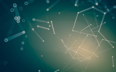 Çokgen alanı düşük Poli koyu arka plan, 3d render