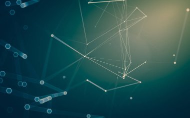 Çokgen alanı düşük Poli koyu arka plan, 3d render