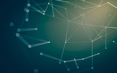 Çokgen alanı düşük Poli koyu arka plan, 3d render