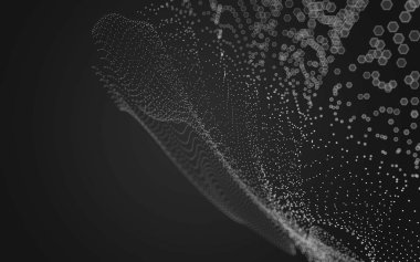 Çokgen alanı düşük Poli koyu arka plan, 3d render