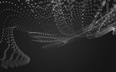 Çokgen alanı düşük Poli koyu arka plan, 3d render