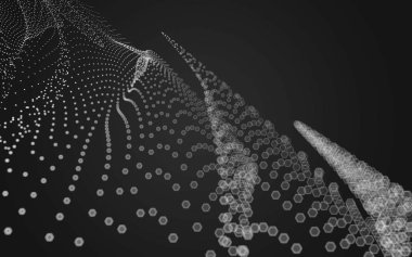 Çokgen alanı düşük Poli koyu arka plan, 3d render