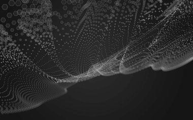 Çokgen alanı düşük Poli koyu arka plan, 3d render