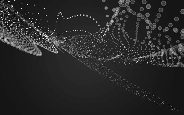 Çokgen alanı düşük Poli koyu arka plan, 3d render