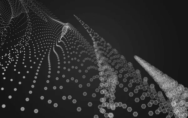 Çokgen alanı düşük Poli koyu arka plan, 3d render