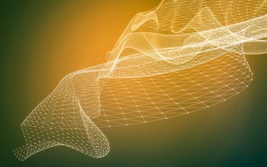 Çokgen alanı düşük Poli koyu arka plan, 3d render