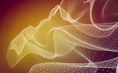 Çokgen alanı düşük Poli koyu arka plan, 3d render