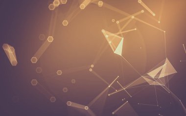 Çokgen alanı düşük Poli koyu arka plan, 3d render