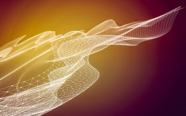 Çokgen alanı düşük Poli koyu arka plan, 3d render