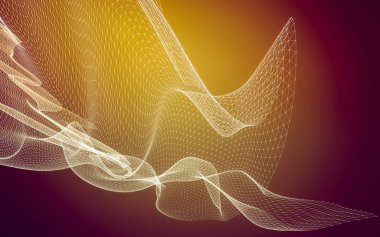 Çokgen alanı düşük Poli koyu arka plan, 3d render