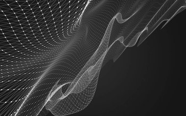 Çokgen alanı düşük Poli koyu arka plan, 3d render