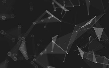 Çokgen alanı düşük Poli koyu arka plan, 3d render