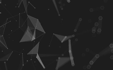 Çokgen alanı düşük Poli koyu arka plan, 3d render