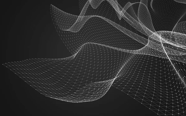 Çokgen alanı düşük Poli koyu arka plan, 3d render