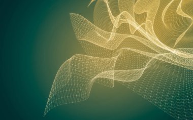 Çokgen alanı düşük Poli koyu arka plan, 3d render