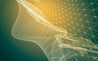 Çokgen alanı düşük Poli koyu arka plan, 3d render