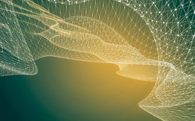 Çokgen alanı düşük Poli koyu arka plan, 3d render