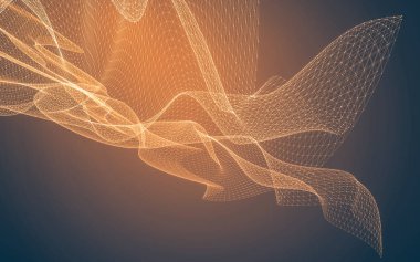 Çokgen alanı düşük Poli koyu arka plan, 3d render