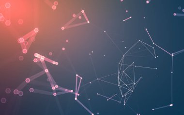 Çokgen alanı düşük Poli koyu arka plan, 3d render