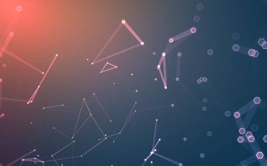 Çokgen alanı düşük Poli koyu arka plan, 3d render