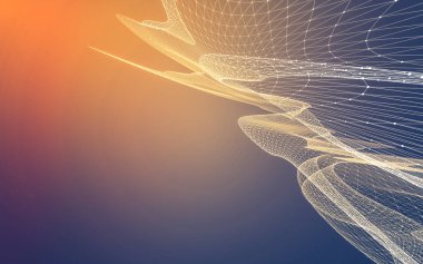 Çokgen alanı düşük Poli koyu arka plan, 3d render