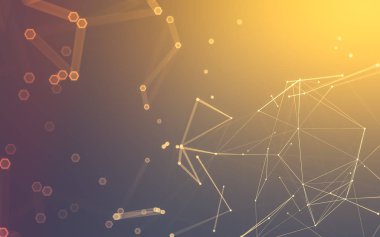 Çokgen alanı düşük Poli koyu arka plan, 3d render