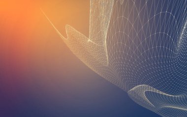 Çokgen alanı düşük Poli koyu arka plan, 3d render