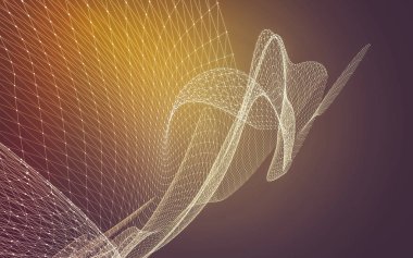 Çokgen alanı düşük Poli koyu arka plan, 3d render