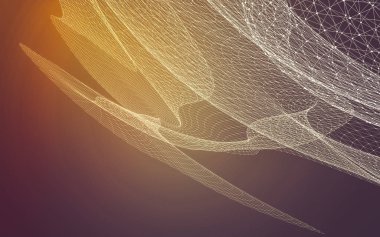 Çokgen alanı düşük Poli koyu arka plan, 3d render