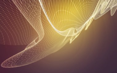 Çokgen alanı düşük Poli koyu arka plan, 3d render