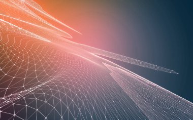 Çokgen alanı düşük Poli koyu arka plan, 3d render