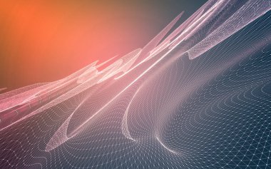 Çokgen alanı düşük Poli koyu arka plan, 3d render