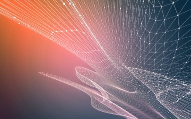 Çokgen alanı düşük Poli koyu arka plan, 3d render