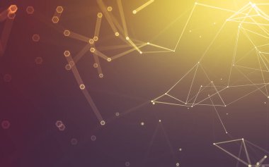 Çokgen alanı düşük Poli koyu arka plan, 3d render