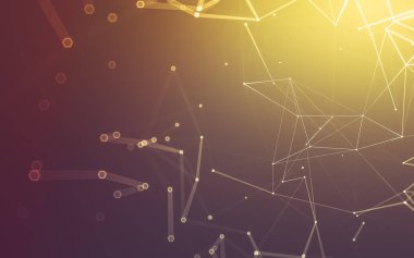 Çokgen alanı düşük Poli koyu arka plan, 3d render