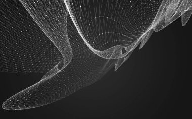 Çokgen alanı düşük Poli koyu arka plan, 3d render