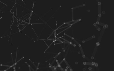 Çokgen alanı düşük Poli koyu arka plan, 3d render