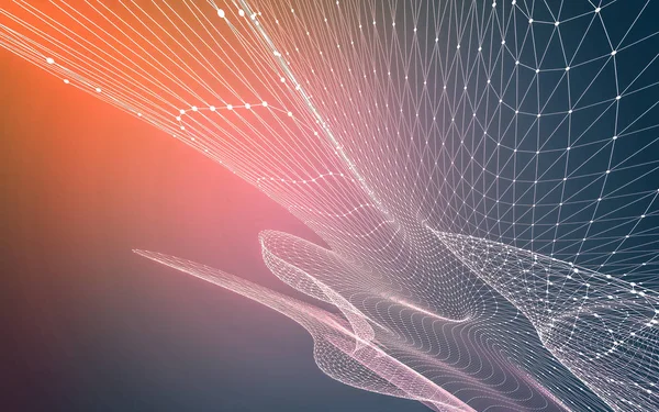 Çokgen alanı düşük Poli koyu arka plan, 3d render