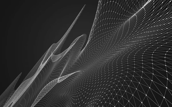 Çokgen alanı düşük Poli koyu arka plan, 3d render